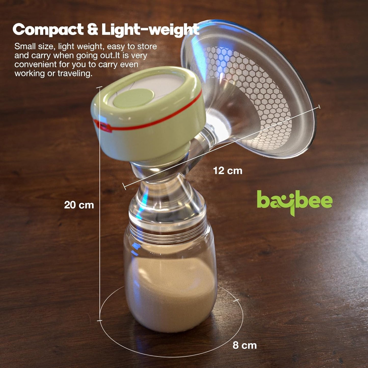 Baybee Mivac Electric Breast Pump, Automatic Breast Pump with LED Display, 4 Modes, 9 Suction Levels & Massage Function