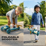 Baybee 3 Wheel Kick Scooter with LED Wheels for Kids 3-8 Years