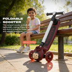 Baybee 3 Wheel Kick Scooter with LED Wheels for Kids 3-8 Years