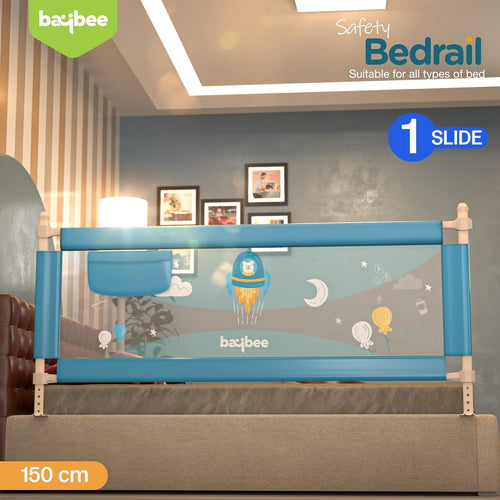 Baybee Bed Rail Guard for Baby – Portable, Adjustable Height, Foldable Safety Fence (180 x 63 cm) – Pack of 1