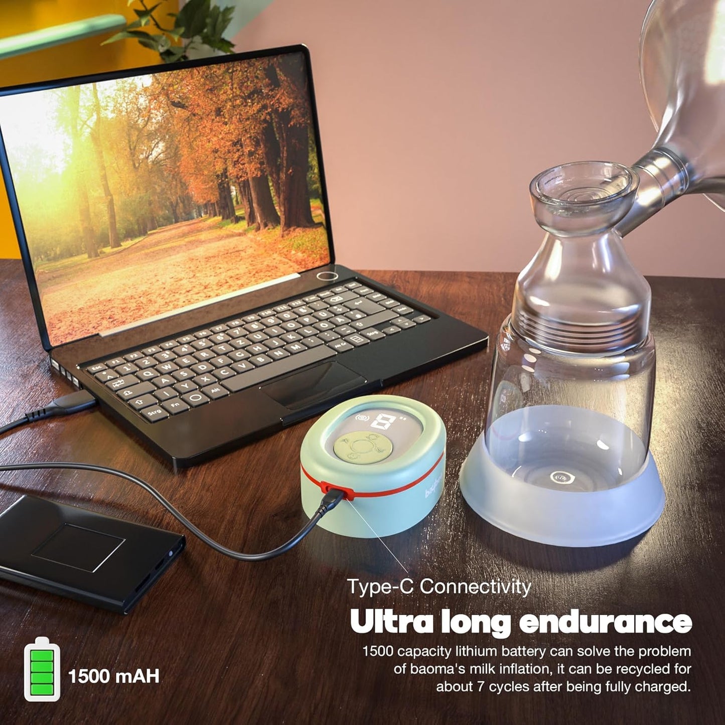 Baybee Mivac Electric Breast Pump, Automatic Breast Pump with LED Display, 4 Modes, 9 Suction Levels & Massage Function