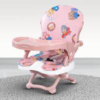 Baybee Baby chair, Foldable Booster Seat for Baby Dining with 4 Height Adjustable, Tray, Safety Belt | Feeding Chair