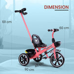 Baybee Spectre Baby Tricycle with Push Handle & Basket for Kids 2-5 Years