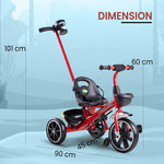 Baybee Spectre Baby Tricycle with Push Handle & Basket for Kids 2-5 Years