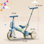 Baybee Novak 4 in 1 Baby Tricycle with Parent Handle for Kids 1.5-5 Years