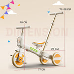 Baybee Novak 4 in 1 Baby Tricycle with Parent Handle for Kids 1.5-5 Years